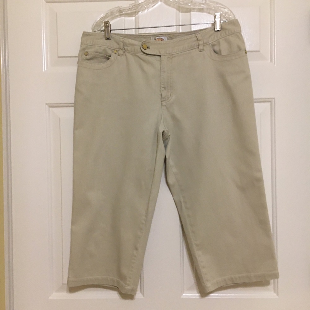 Talbots Light Taupe Capris with Stretch